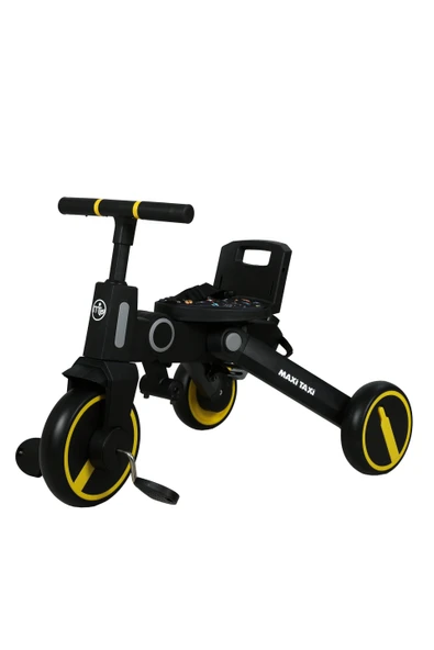 Maxi Taxi Easy Trike F5 Ebeveyn Kontrollü Çift Yönlü Sarı Katlanabilir Çocuk Bisikleti - Resim 6