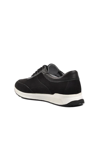 Aspor Siyah Nubuk Beyaz Erkek Sneaker Ayakkabı - Resim 4