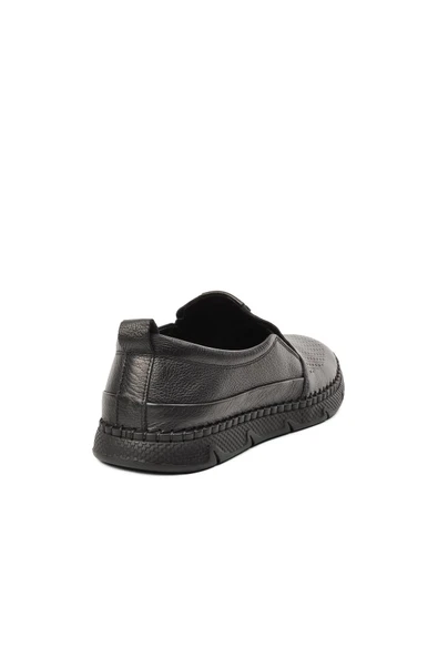 Aspor Siyah Hakiki Deri Erkek Casual Ayakkabı - Resim 4