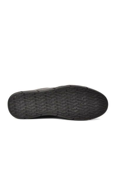 Aspor Siyah Hakiki Deri Erkek Casual Ayakkabı - Resim 5