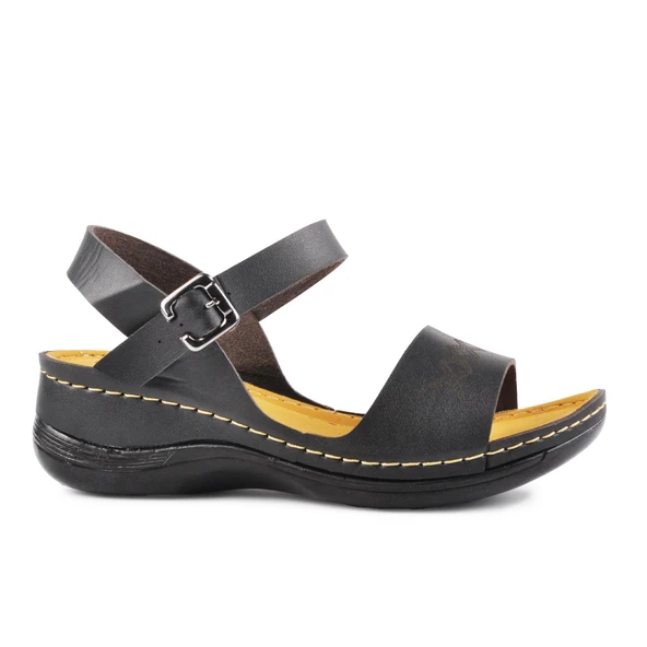 Aspor Siyah Kadın Düz Sandalet