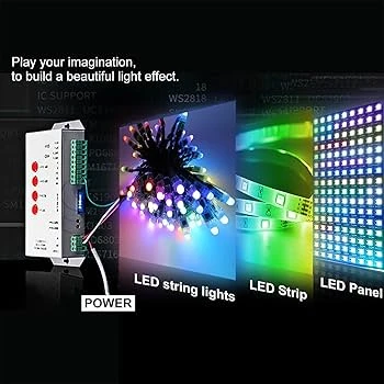 T1000S LED Piksel Kontrol Cihazı Düzenleme Yazılımı 2048 SD Kart kayıt DC 5-24V Işık aydınlatma 256MB Hafıza WS2811 RGB destekli - 7