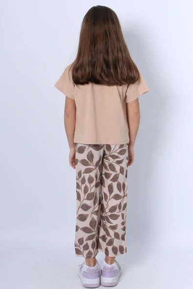 KIZ ÇOCUK İKİLİ TAKIM BASKILI OVERSİZE İSPANYOL PAÇA E15 - Resim 5