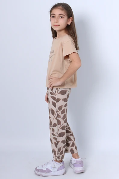 KIZ ÇOCUK İKİLİ TAKIM BASKILI OVERSİZE İSPANYOL PAÇA E15 - Resim 4