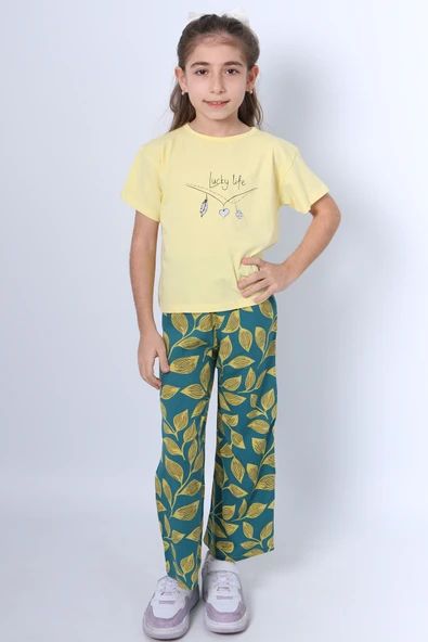 KIZ ÇOCUK İKİLİ TAKIM BASKILI OVERSİZE İSPANYOL PAÇA E15 - Resim 12