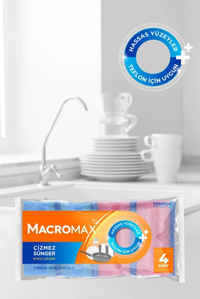 Macromax Çizmez Sünger 4'lü x 3 Adet - 3