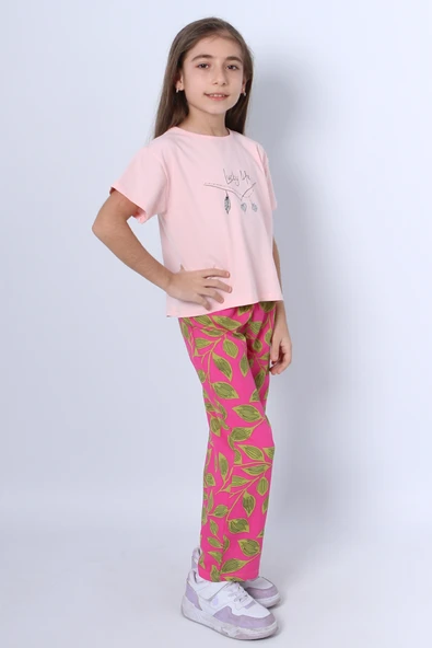 KIZ ÇOCUK İKİLİ TAKIM BASKILI OVERSİZE İSPANYOL PAÇA E15 - Resim 8