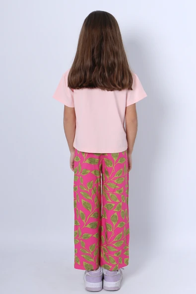 KIZ ÇOCUK İKİLİ TAKIM BASKILI OVERSİZE İSPANYOL PAÇA E15 - Resim 10