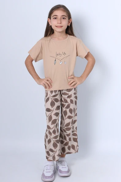 KIZ ÇOCUK İKİLİ TAKIM BASKILI OVERSİZE İSPANYOL PAÇA E15 ürün görseli