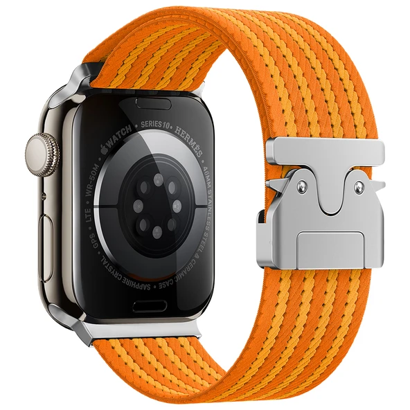 Apple Watch 42mm Zore KRD-133 Naylon Kumaş Hasır Örgülü Kordon - 4