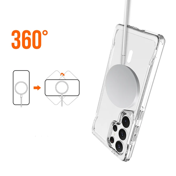 Galaxy S25 Ultra Kılıf Zore Magsafe Şarj Özellikli T-Max Magsafe Kapak - 10
