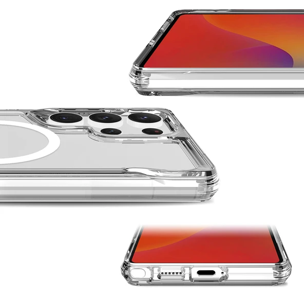 Galaxy S25 Ultra Kılıf Zore Magsafe Şarj Özellikli T-Max Magsafe Kapak - 8