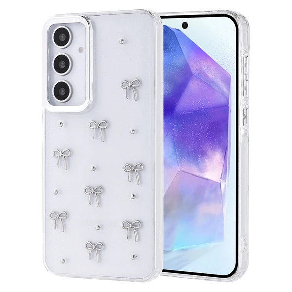 Galaxy A35 Kılıf Airbag Tasarımlı Simli Şeffaf Zore Kutup Kapak - 2