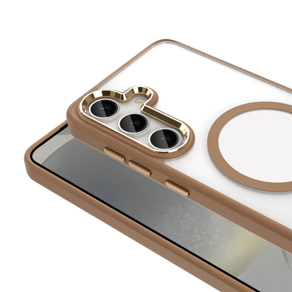 Galaxy S25 Plus Kılıf Magsafe Şarj Özellikli Zore Krom Magsafe Silikon Kapak - Resim 6