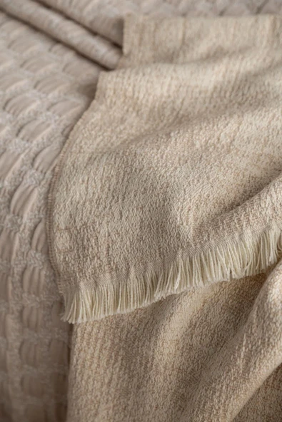 Apricitas HOME Çift Kişilik Tımeless Set Trona Beıge - Yatak Ortusu - 5