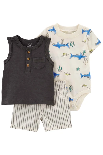 Carters Renkli Erkek Bebek Alt Üst Set 1P282710R