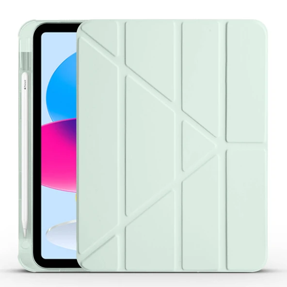 Apple iPad 11.Nesil 2025 Kılıf Zore Tri Folding Kalem Bölmeli Standlı Kılıf - Resim 7