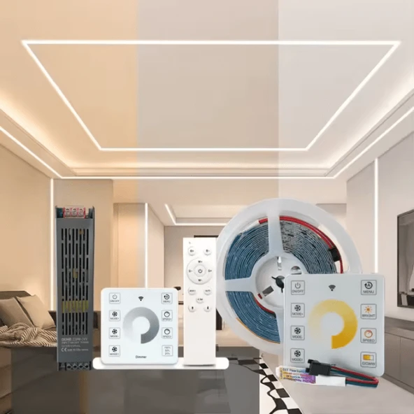 Tek renk piksel Şerit kontrol cihazı dokunmatik panel kablosuz anahtar uzaktan kumanda 15metre beyaz KTF-PC028 4 kanal 12/24V - 7