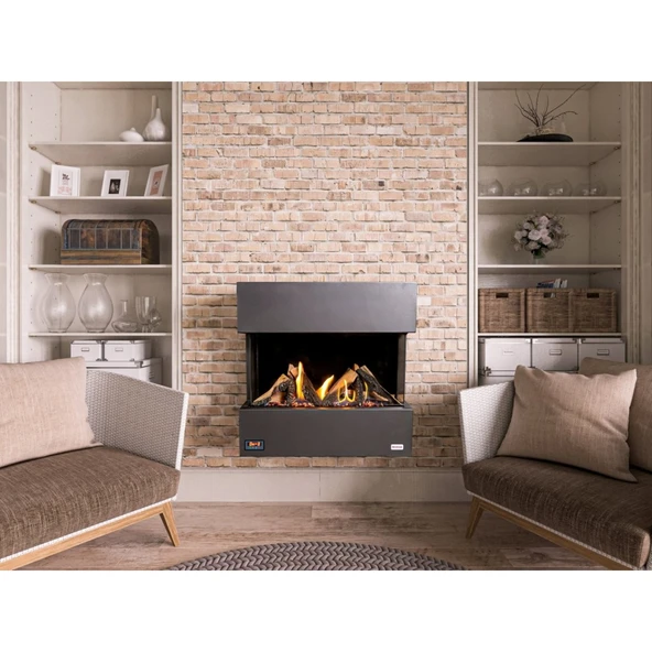 Revega H75AB Uzaktan Kumandalı Hermetik Doğalgaz Soba Şömine Dekoratif Gerçek Alevli Soba