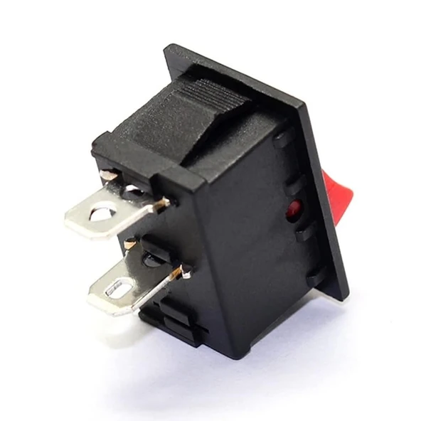2 Pin Kırmızı Anahtar Switch Mini Buton KCD1  Plastik Açma Kapama ON / OFF 5A 220V 10A 125V Latch Kilitlemeli Rocker - 7