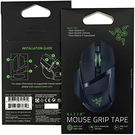 Razer Basilisk Ultimate/Basilisk V2/Basilisk X HyperSpeed: Kaymaz tutma bandı - kendinden yapışkanlı tasarım - önceden kesilmiş