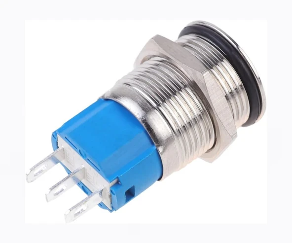 16mm Metal Panel Montaj Düz Kafa Latch Buton NO NC  DC 6A 12V AC 3A 250V IP67 Su Geçirmez Düğme Başlatma Kontrol Otomasyon Araba Makina Bilgisayar Akıllı Ev - 6