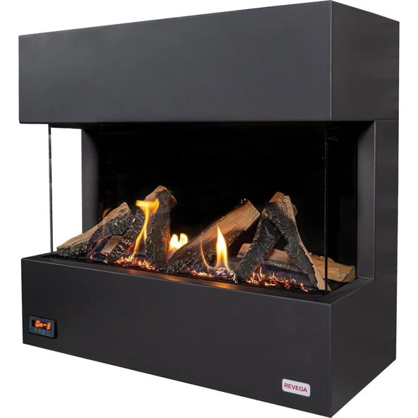 Revega H75AB Uzaktan Kumandalı Hermetik Doğalgaz Soba Şömine Dekoratif Gerçek Alevli Soba - 5