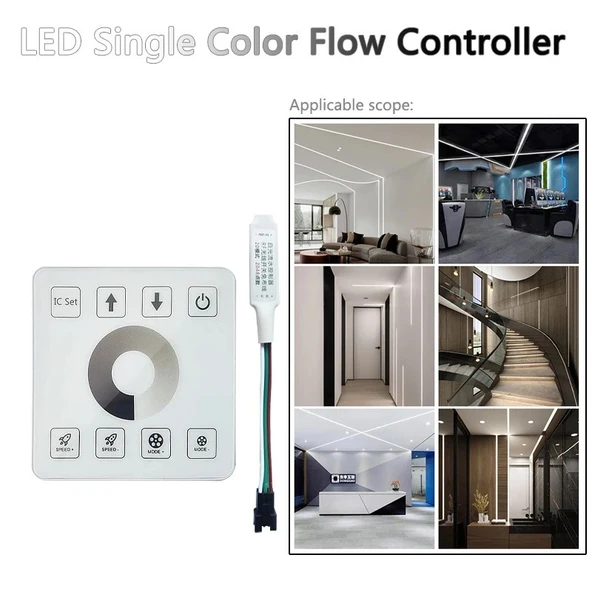 Tek renk piksel Şerit kontrol cihazı dokunmatik panel kablosuz anahtar uzaktan kumanda 15metre beyaz KTF-PC028 4 kanal 12/24V
