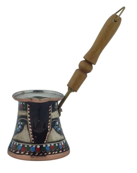 Bakır El İşlemeli 290ml Özel Erzincan Boyalı Renkli Cezve - 2