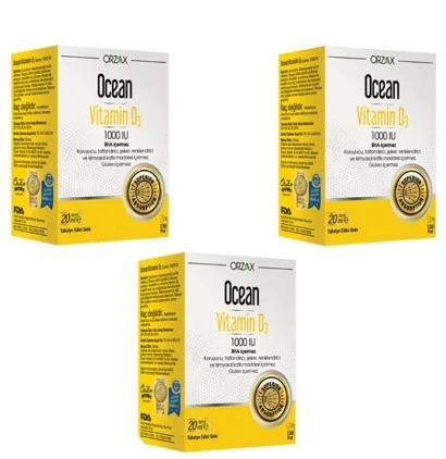 Ocean Vitamin D3 1000 IU Oral Sprey 20 ml 3 Adet