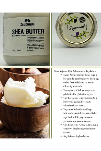ZeytunOil Shea Butter Afrika Gana Soğuk Sıkım Doğal Shea Yağı 150 gr (KARİTE YAĞI) - 5