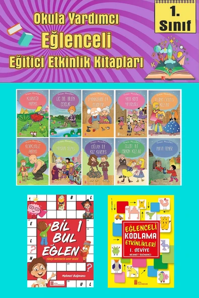 1.Sınıflar İçin Okumayı Sevdiren 10 lu Hikaye Seti -Bil Bul Eğlen-Kodlama (Okulda Evde Tatilde) ürün görseli 1
