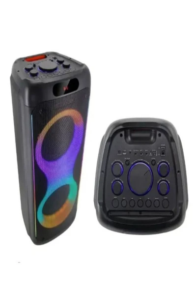 ULTRATEKNO BTS-1829 100W Karaoke Ses Sistemi 2x10 inç RGB Efektli Party Box Mikrofonlu Bluetooth Hoparlör - 4