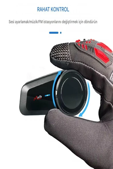 ULTRATEKNO Maxto M2 Su Geçirmez Motosiklet Kask Kulaklık Intercom - 2