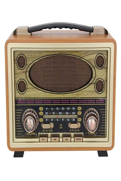 ULTRATEKNO M-2027BT Gerçek Ahşap Eskitme Kaplama Radyo Fm Am Sw USB Tf Aux Destekli Bluetooth Hoparlör