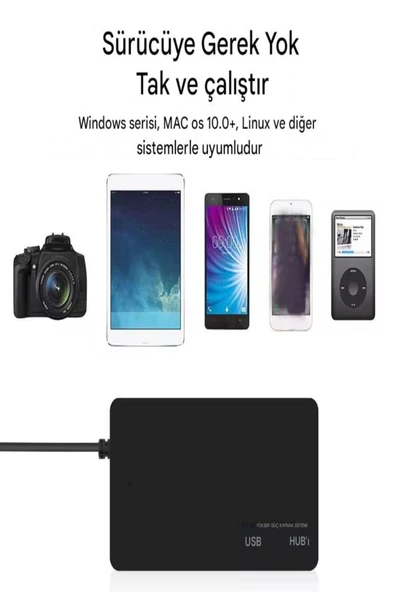 ULTRATEKNO USB Type C Hub 4 Port 3.0 USB Çoklayıcı Type-C USB 3.0 Çoklayıcı - 2