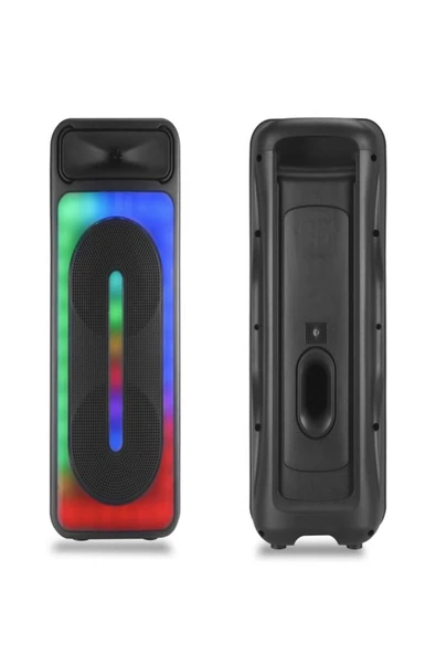 ULTRATEKNO 8"x2 45 WATT Taşınabilir RGB Bluetooth Hoparlör Karaoke Party Box + Kablosuz Mikrofon - 2