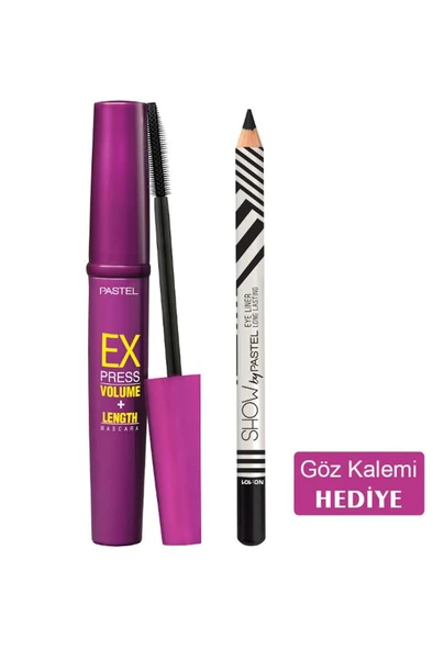 Pastel Express Volume & Length Maskara (Göz Kalemi Hediyeli ) 8690644019227 - 2