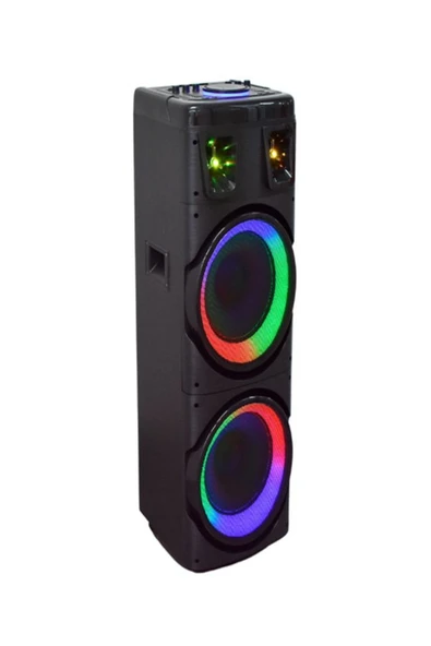ULTRATEKNO BTS-1708 200W Karaoke Ses Sistemi 2x10 inç RGB Efektli Party Box Mikrofonlu Bluetooth Hoparlör - 7