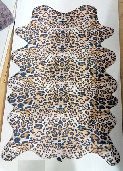 Acassia Home Baskılı Kaymaz Deri Taban Leopar Post (160x200) - 2