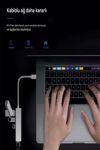 ULTRATEKNO 3 Bağlantı Usb3.0 To 3usb3.0 10/100 Mbps Ethernet Kablolu Çevirici - 5