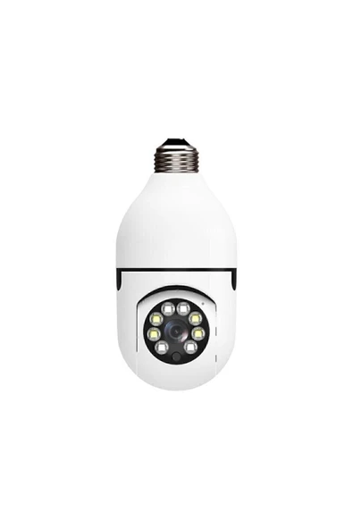 BiNtech Gece Görüşlü 360 Derece Led Işık 1080p Wifi Kamera Kablosuz Panoramik Ev Güvenlik Ampul Kamerası - 6