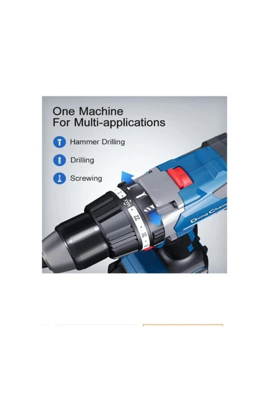 MERVİNG Darbeli Dcjz03-13 Şarjlı Matkap 20v 4.0ah 120nm Kömürsüz Kırıcı Delici Akülü Vidalama Solo Makine 2 - 2