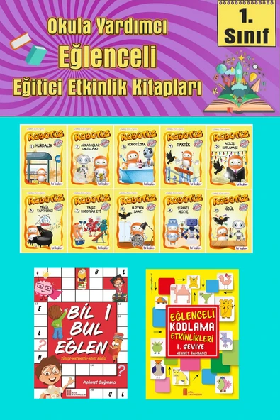 1.Sınıflar İçin Okumayı Sevdiren 10 lu Hikaye Seti -Bil Bul Eğlen-Kodlama 7 (Okulda Evde Tatilde) ürün görseli 1