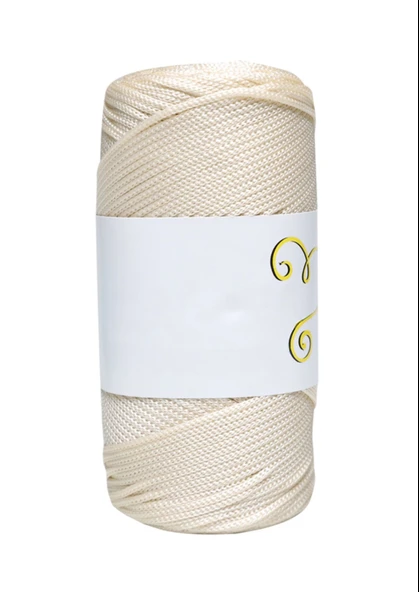 Makrome İpi 3mm  Polyester Ekru