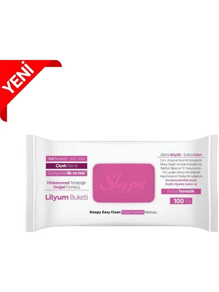 Sleepy Easy Clean Lilyum Buketi Yüzey Temizlik Havlusu 100' lü - 3