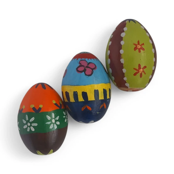 Paskalya Yumurtası El Boyama  3'lü Özel Tasarım 2 - Resim 2