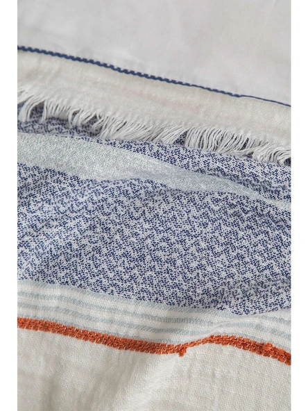 Apricitas Home Cali Indigo Çift Kişilik %100 Pamuk Nevresim Takımı ve Yatak Örtüsü Seti - 3