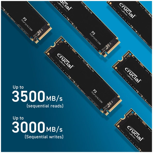 CRUCIAL P3 1TB 3500/3300MB/s M.2 2280 PCIe NVME SSD CT1000P3SSD8 - 3