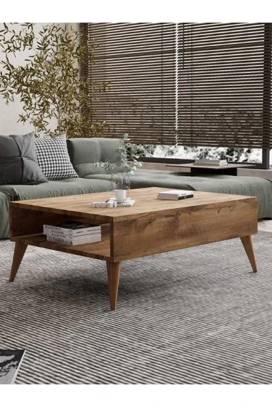 Orta Sehpa Masa Salon Sehpası Lüx Model 90x50x33 Atlantik Çam